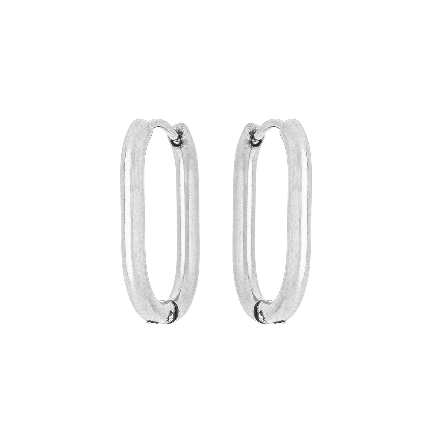 Brinco de argola articulada em aço inox - Biju & Cia.