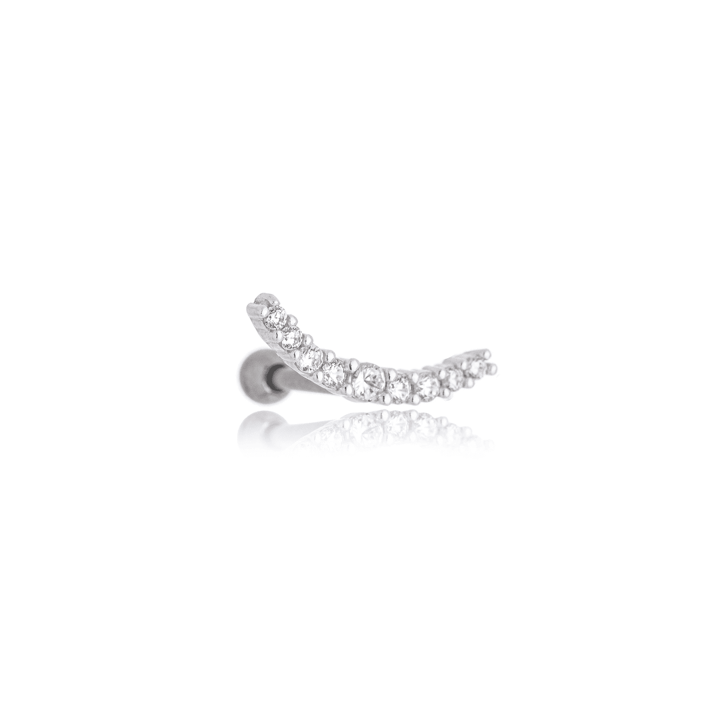 Piercing com zircônias em prata 925