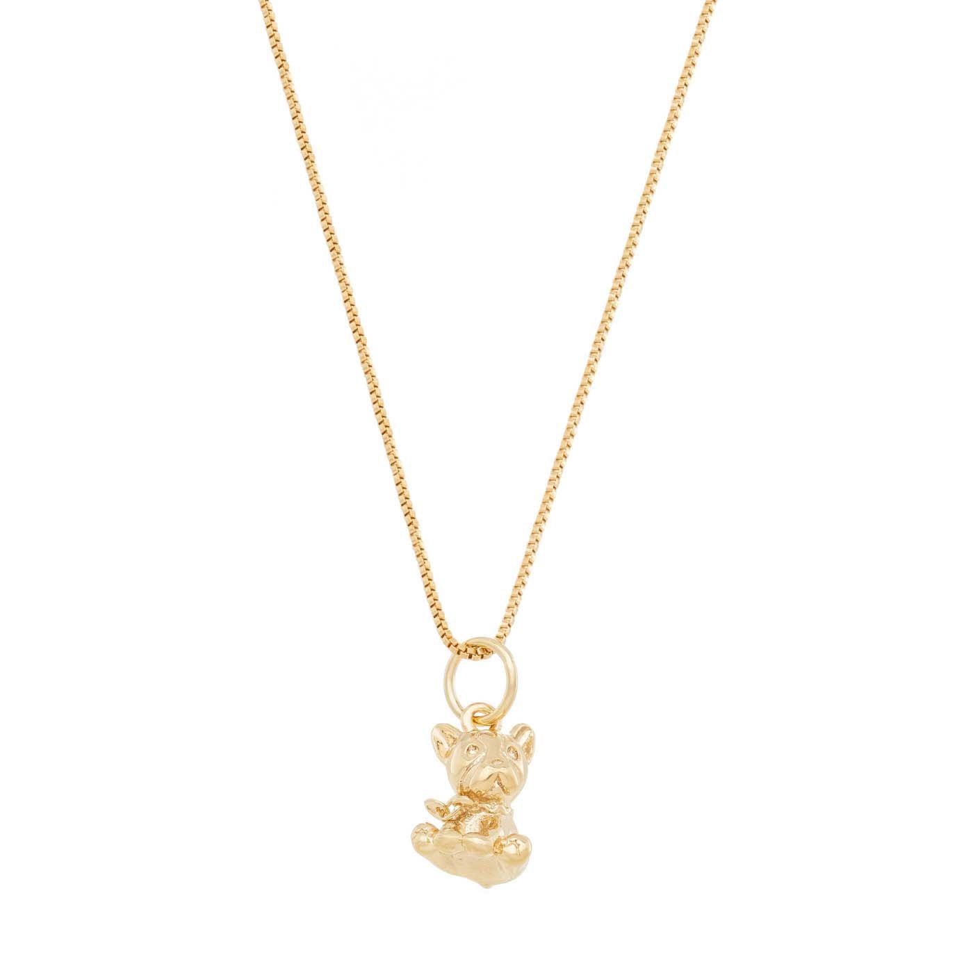 Gargantilha com pingente de cachorro banhada a ouro 18k - Biju & Cia.