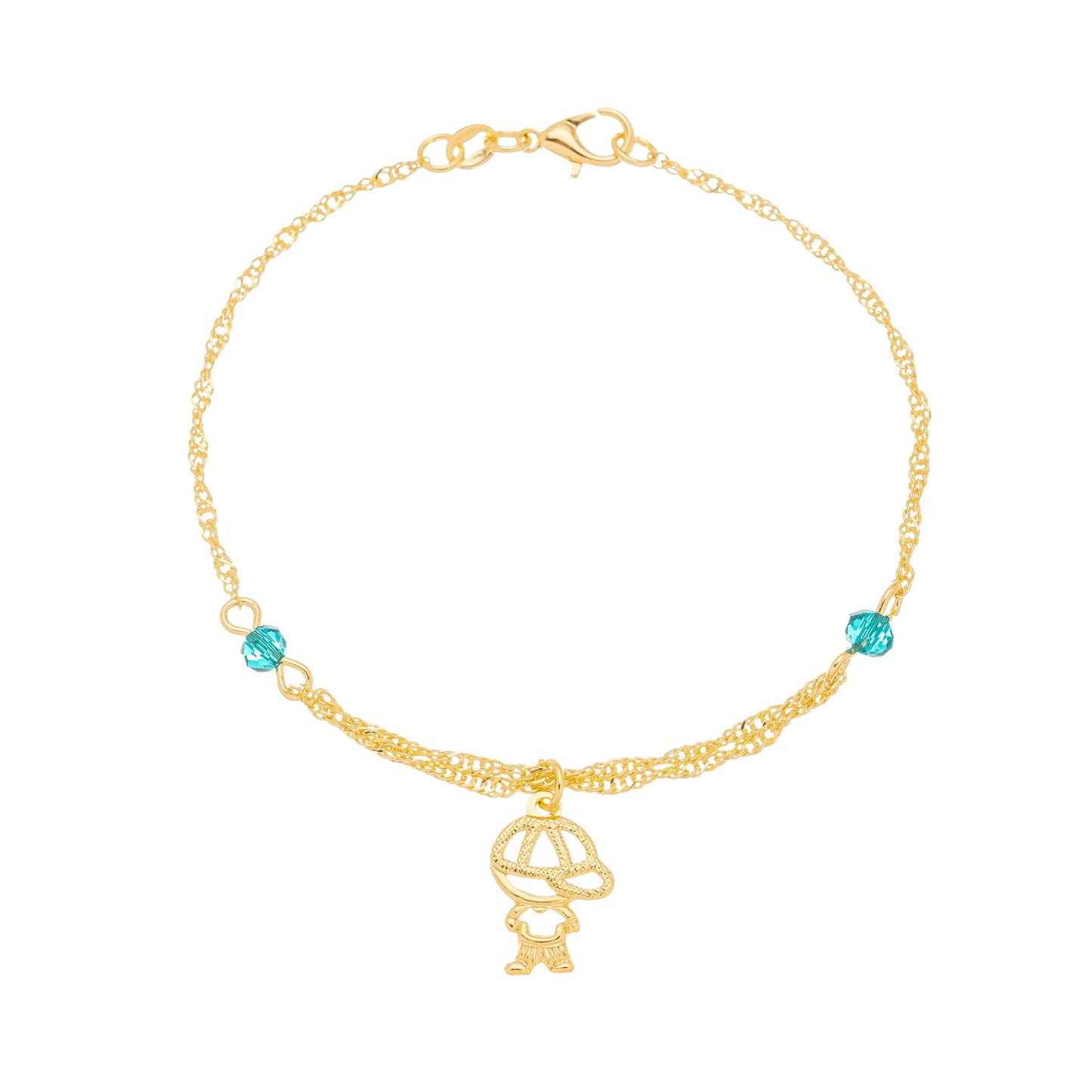 Pulseira com pingente menino banhada a ouro 18k