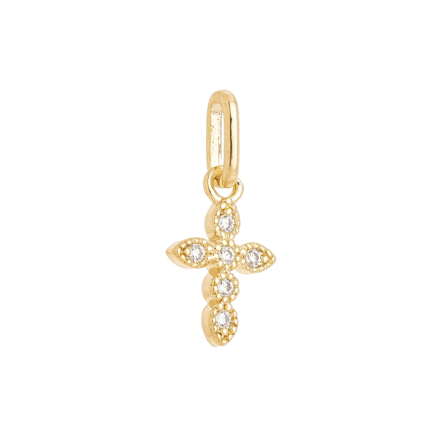 Pingente cruz com zircônias banhado a ouro 18k - Biju & Cia.