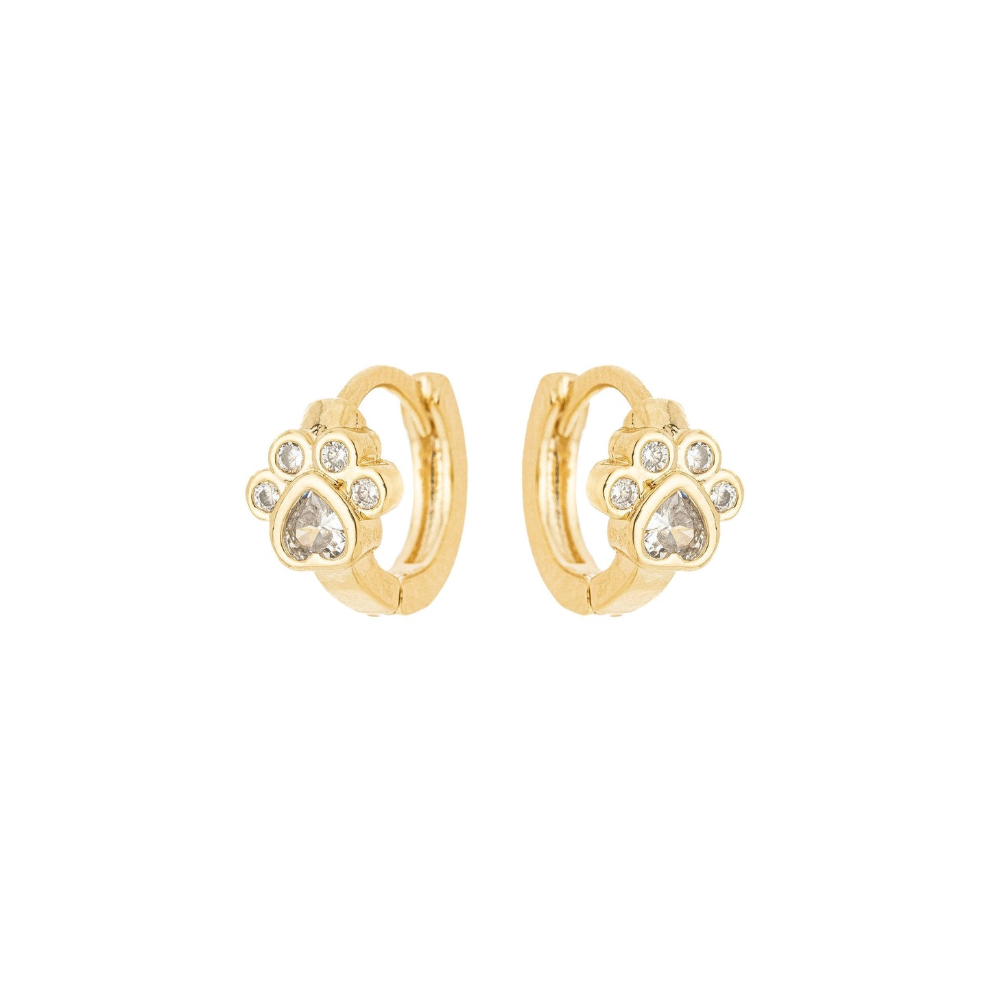 Argola articulada com pata de zircônia banhada a ouro 18k - Biju & Cia.