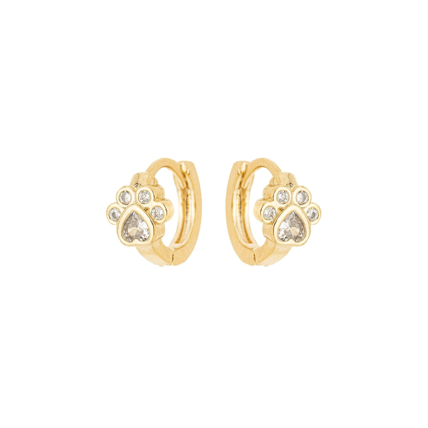 Argola articulada com pata de zircônia banhada a ouro 18k - Biju & Cia.