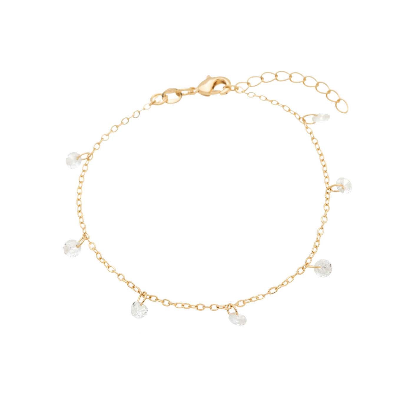 Pulseira com zircônias banhada a ouro 18k