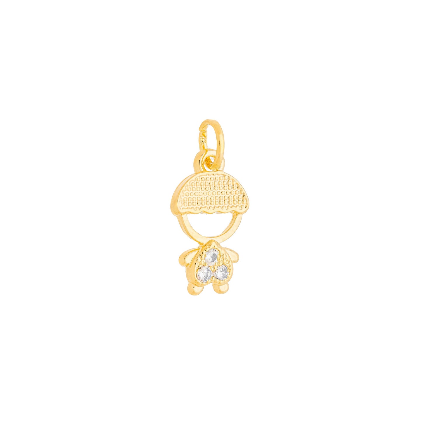 Pingente de menino com zircônia banhado a ouro 18k