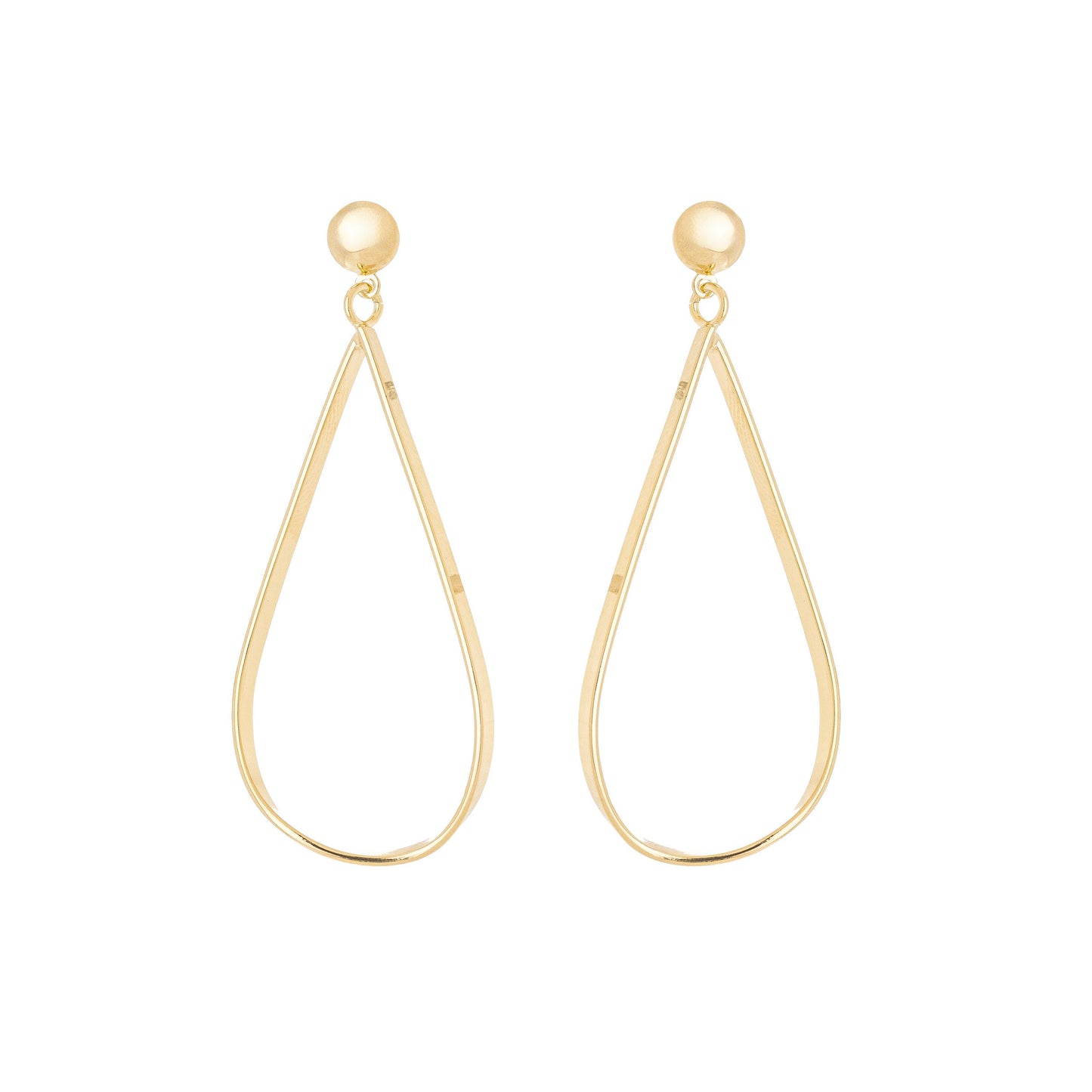 Brinco de fio em formato de gota banhado a ouro 18k