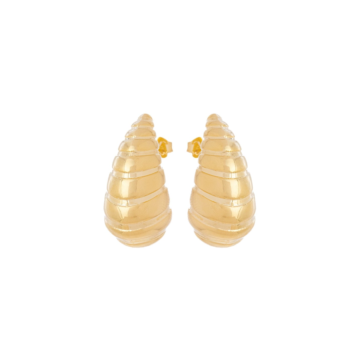 Brinco de gota trabalhada banhado a ouro 18k - Biju & Cia.