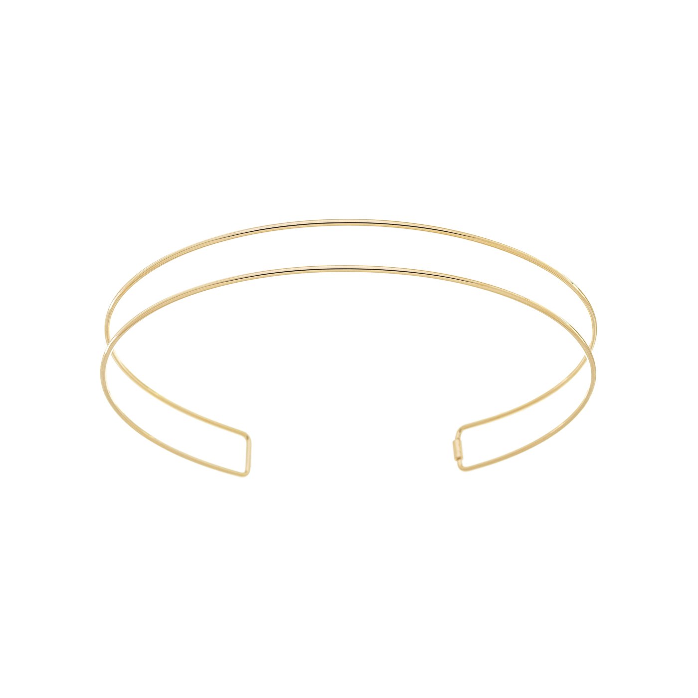Choker aro dois fios banhada a ouro 18k