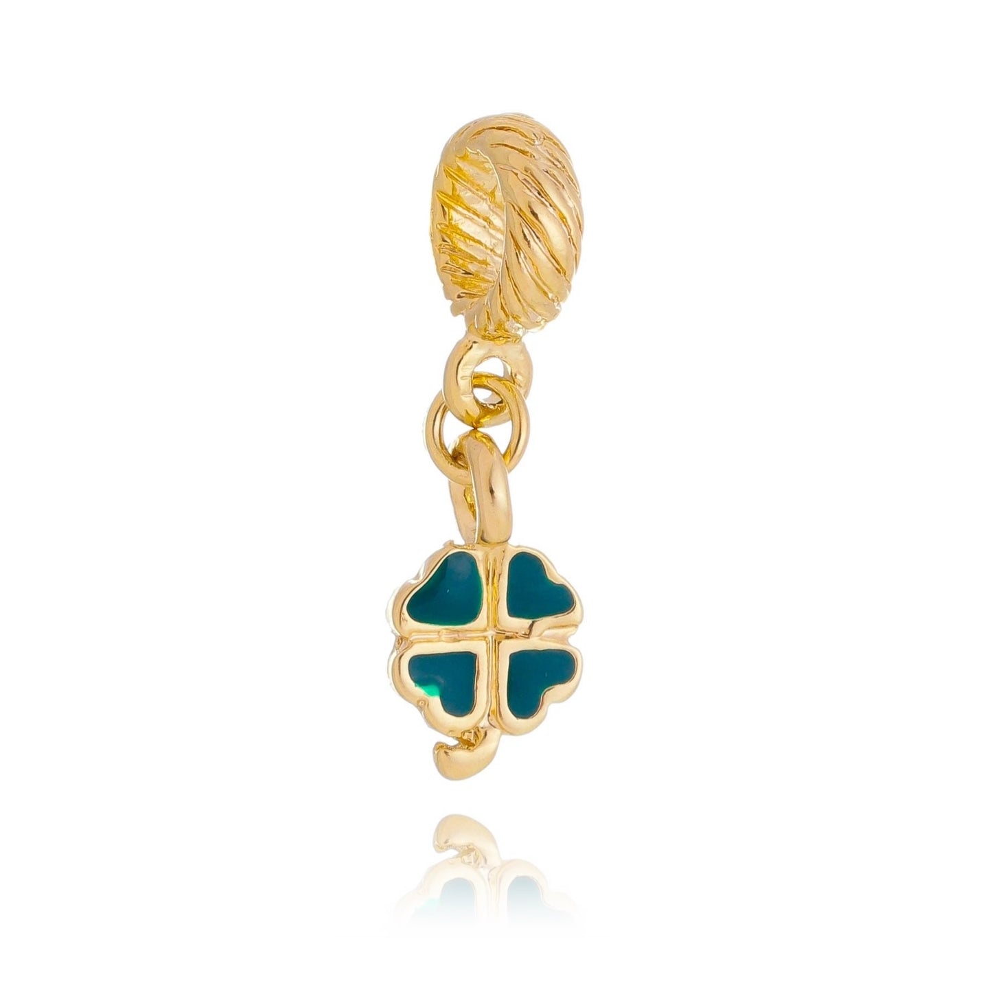 Berloque trevo banhado a ouro 18k