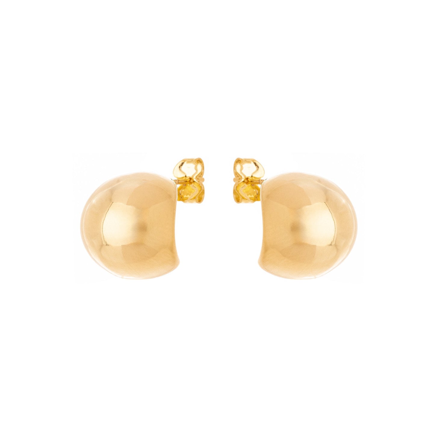Brinco meia bola banhado a ouro 18k - Biju & Cia.
