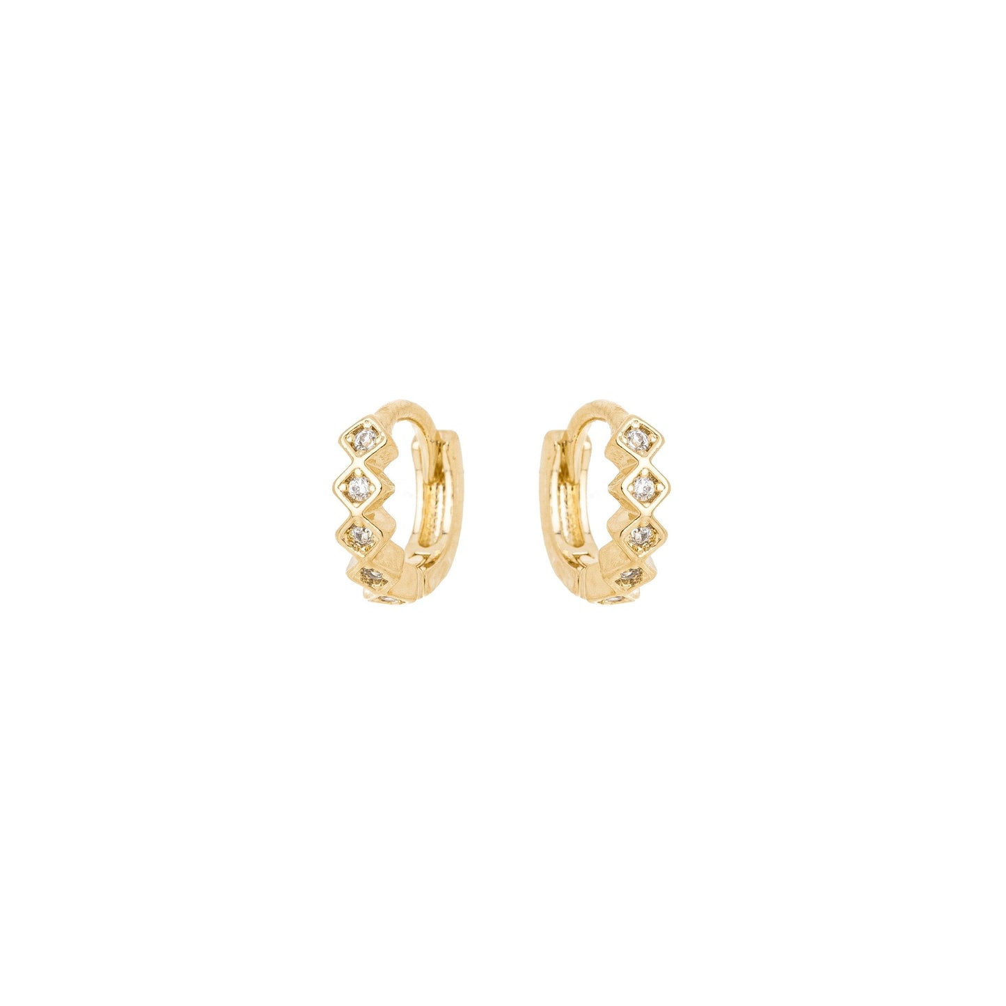 Argolinha articulada com zircônias banhada a ouro 18k - Biju & Cia.