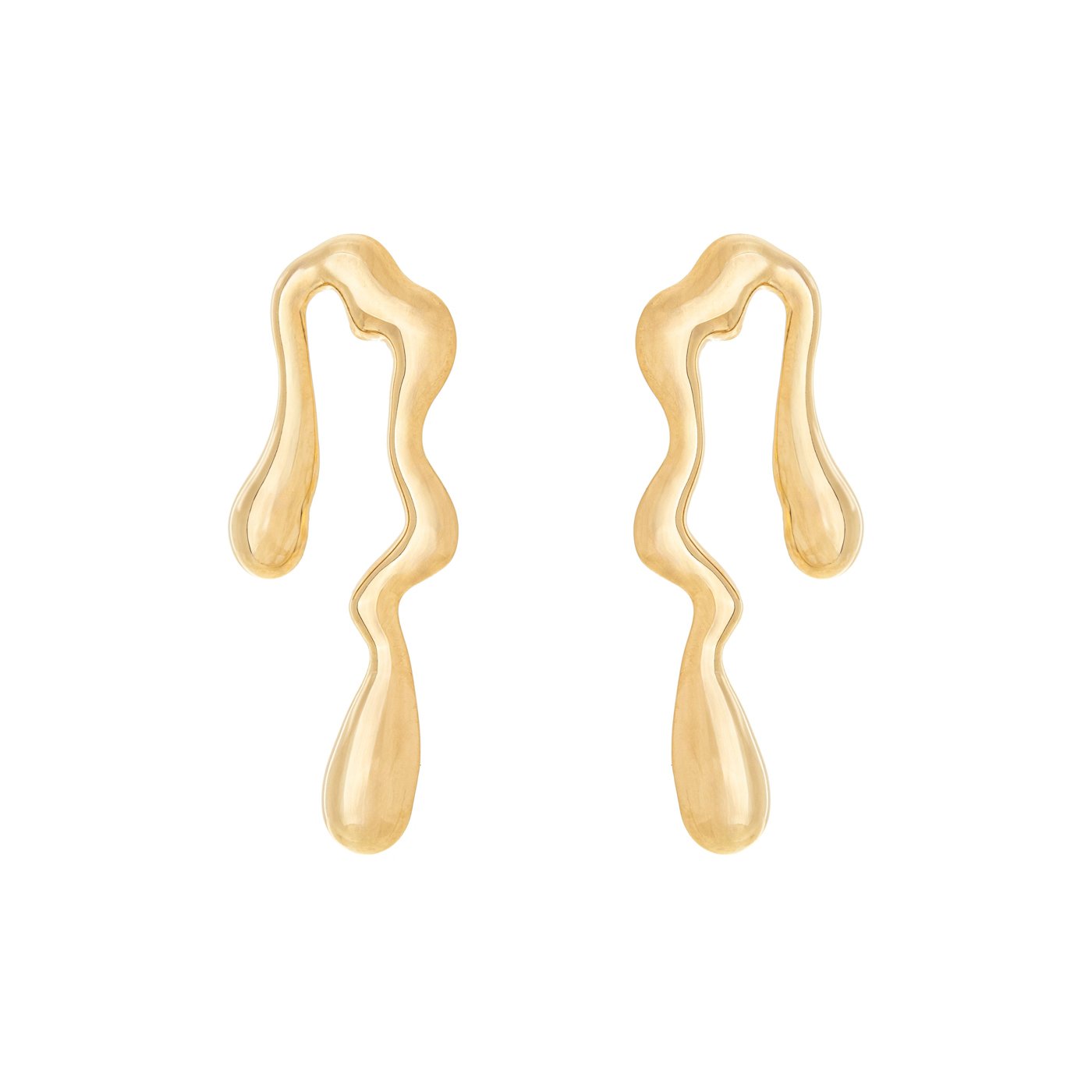Brinco orgânico banhado a ouro 18k - Biju & Cia.