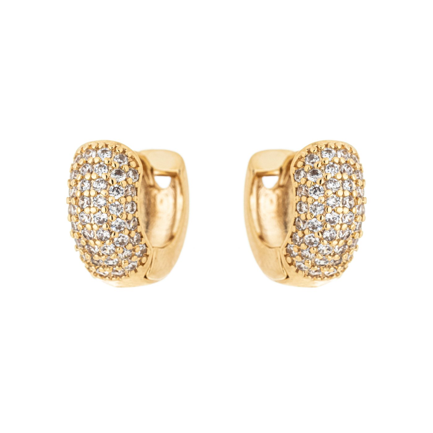 Argola articulada com zircônias banhada a ouro 18k