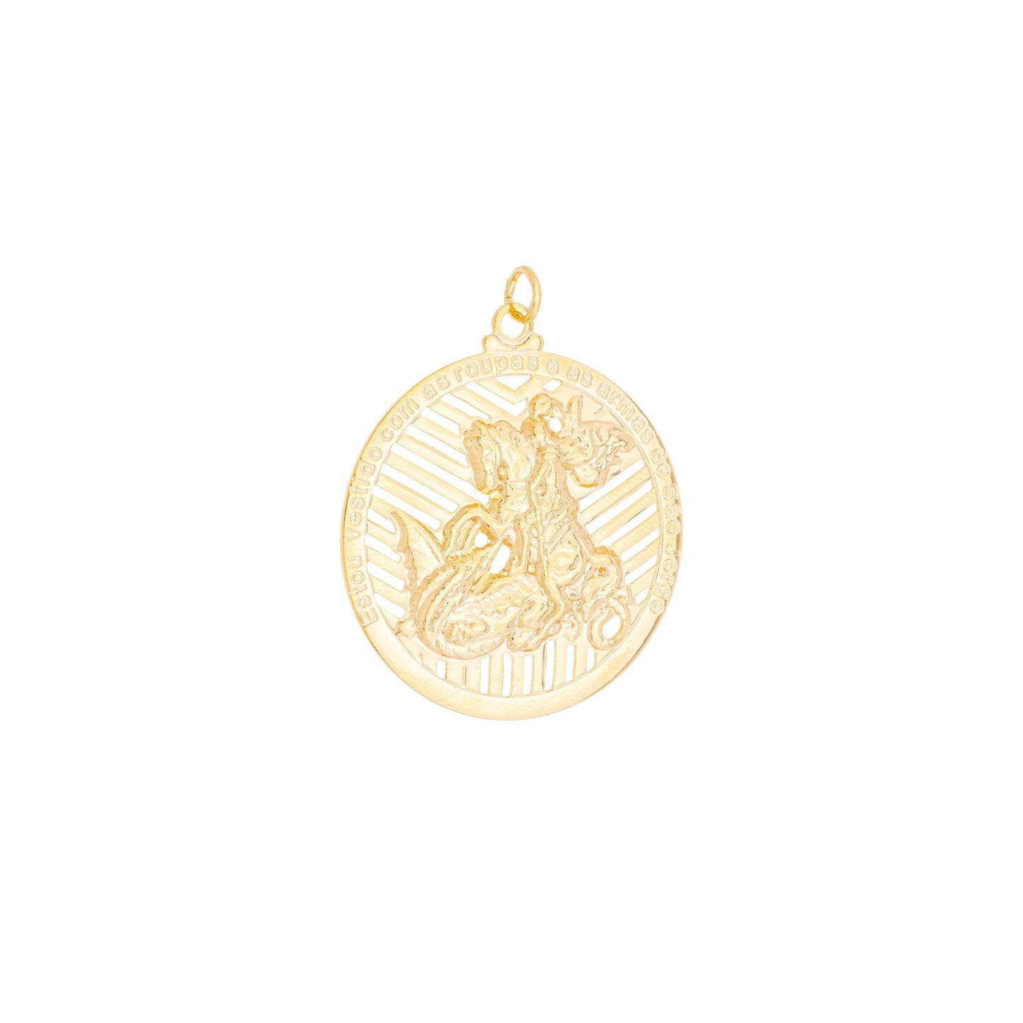Pingente de São Jorge banhado a ouro 18k - Biju & Cia.