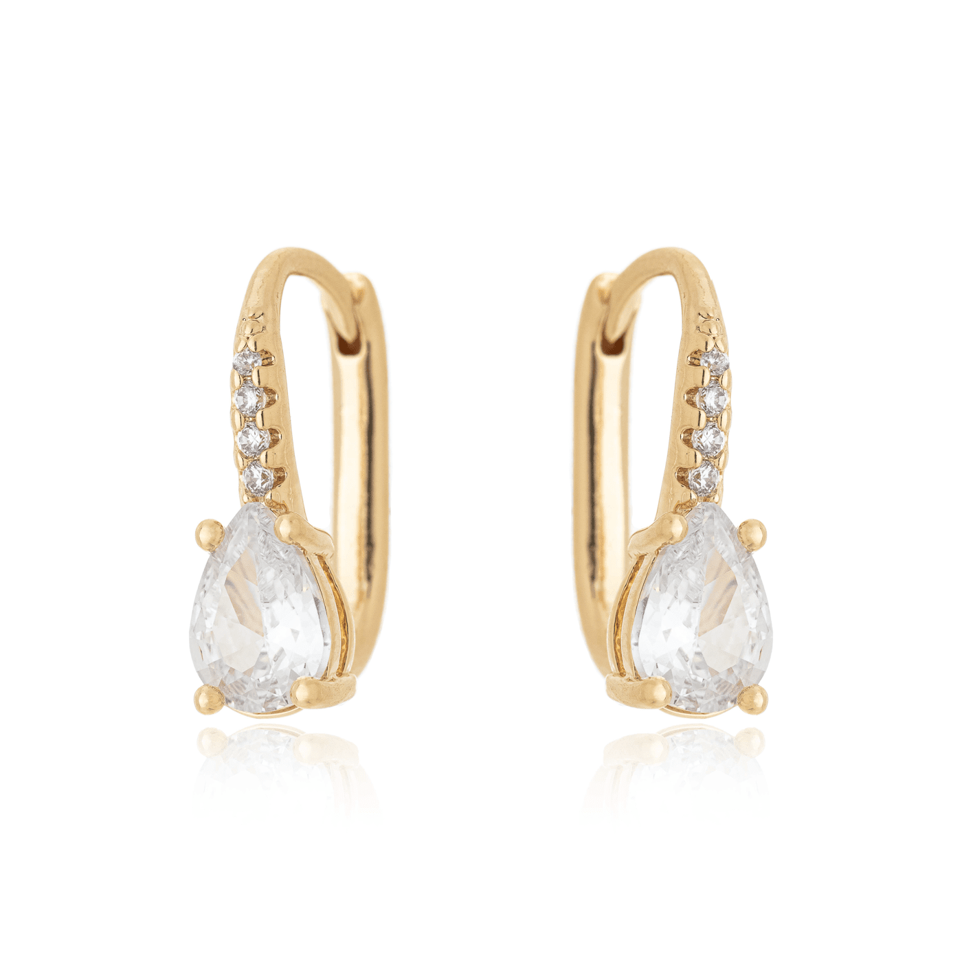 Argola com zircônia banhada a ouro 18k - Biju & Cia.