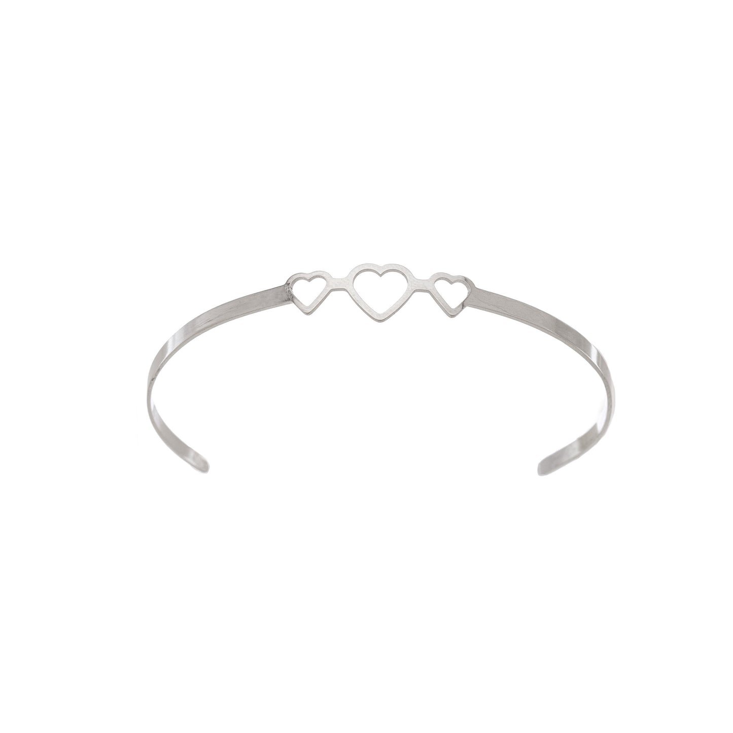 Bracelete corações em aço inox