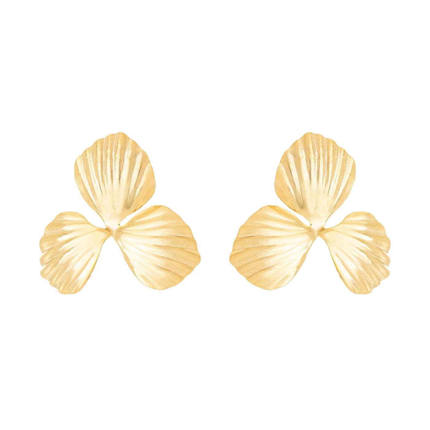 Brinco de flor banhado a ouro 18k - Biju & Cia.