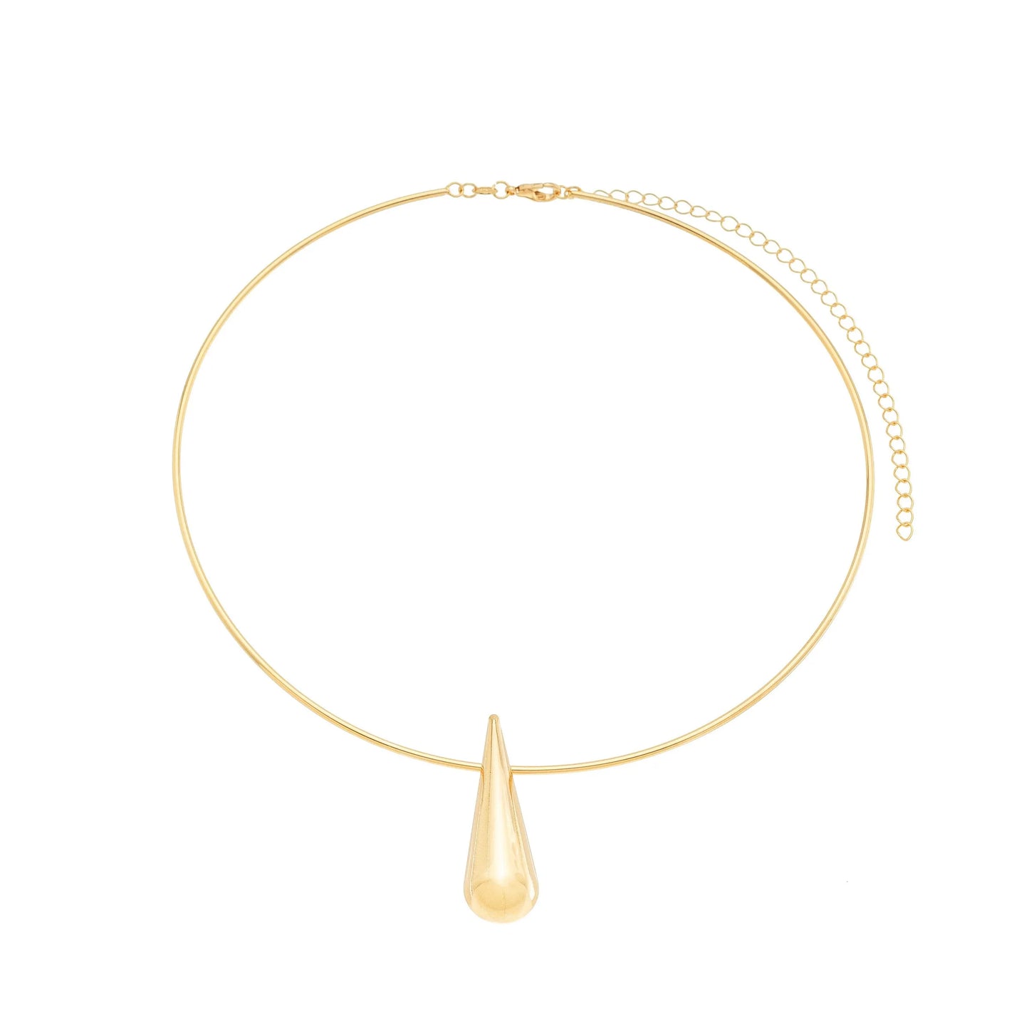 Choker de aro com pingente de gota banhado a ouro 18k - Biju & Cia.