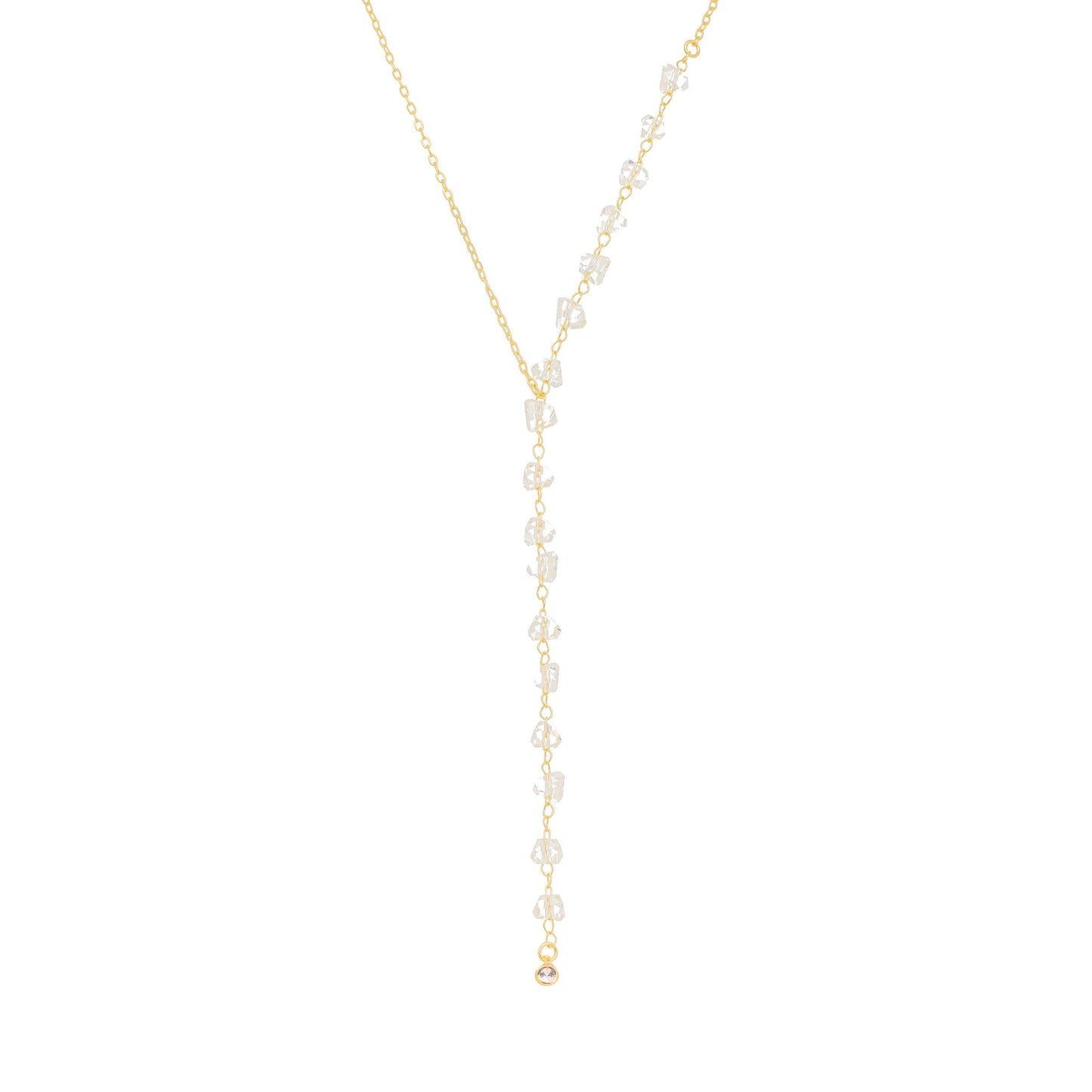 Gargantilha gravata com cristais banhada a ouro 18k - Biju & Cia.
