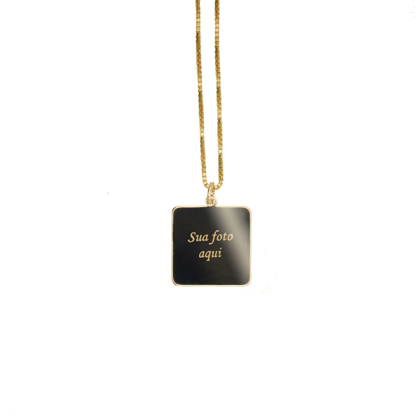 Gargantilha com pingente personalizado banhado a ouro 18k - Biju & Cia.