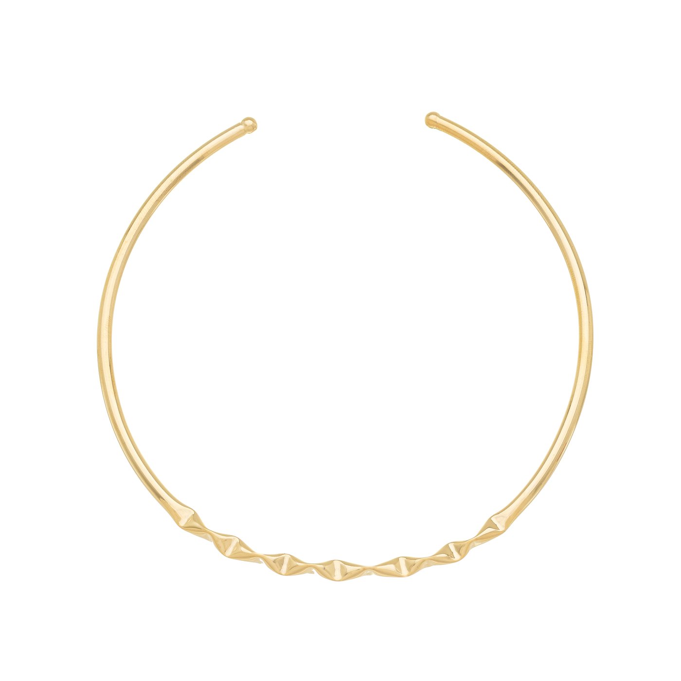 Choker aro trabalhado e liso banhada a ouro 18k - Biju & Cia.