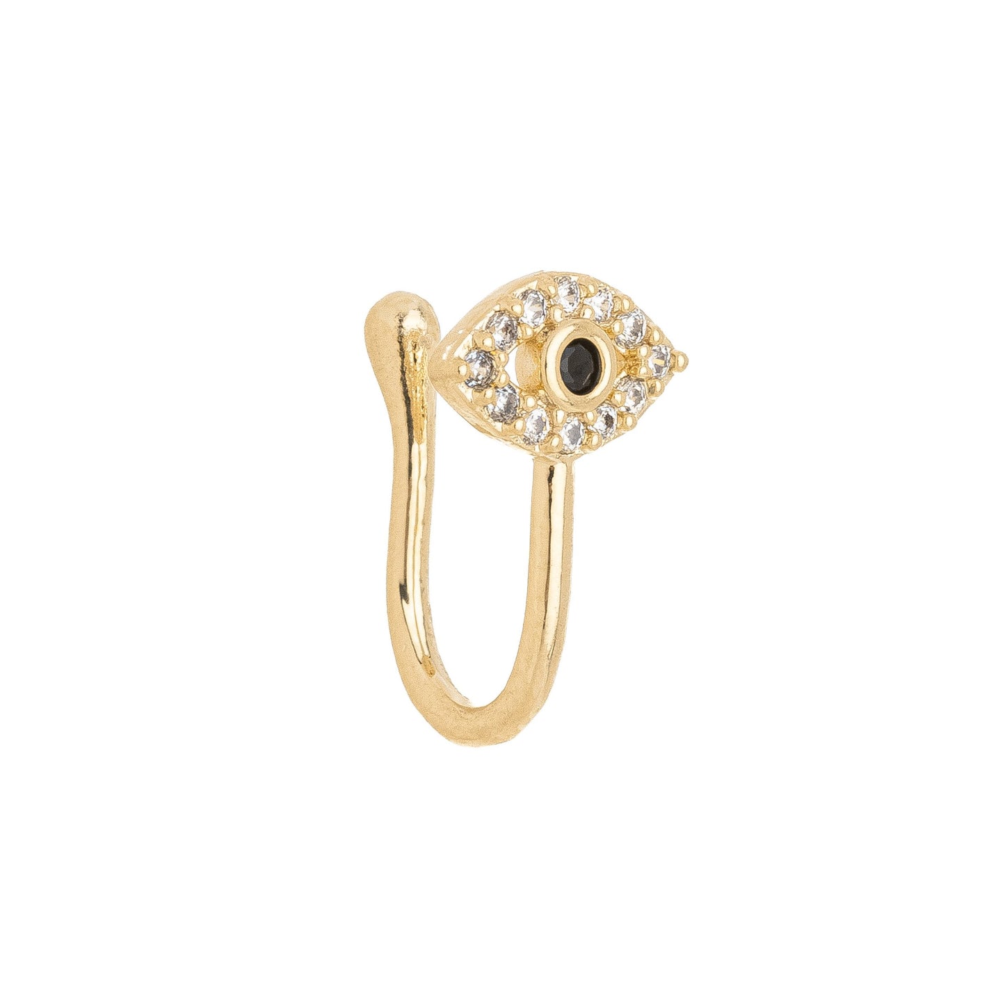 Piercing fake com olho grego banhado a ouro 18k - Biju & Cia.