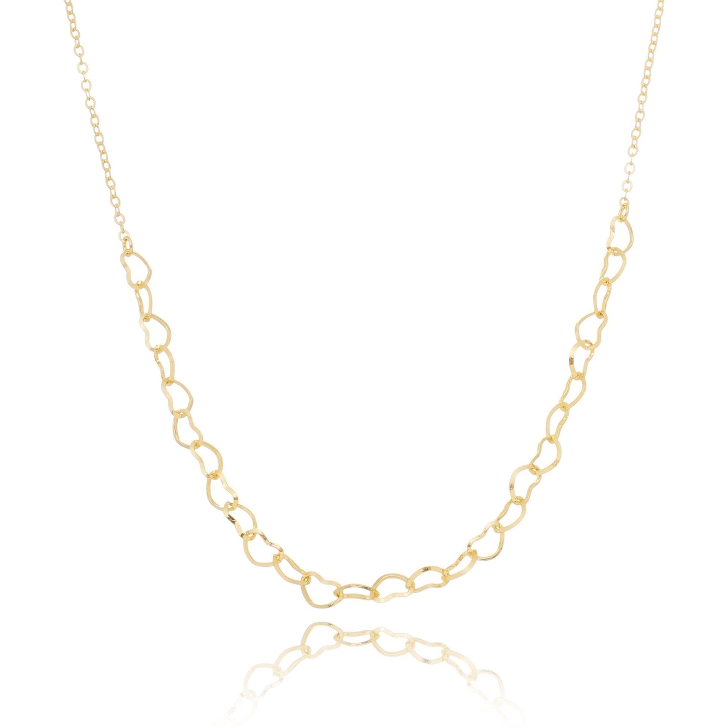 Gargantilha choker de corações banhada a ouro 18k - Biju & Cia.