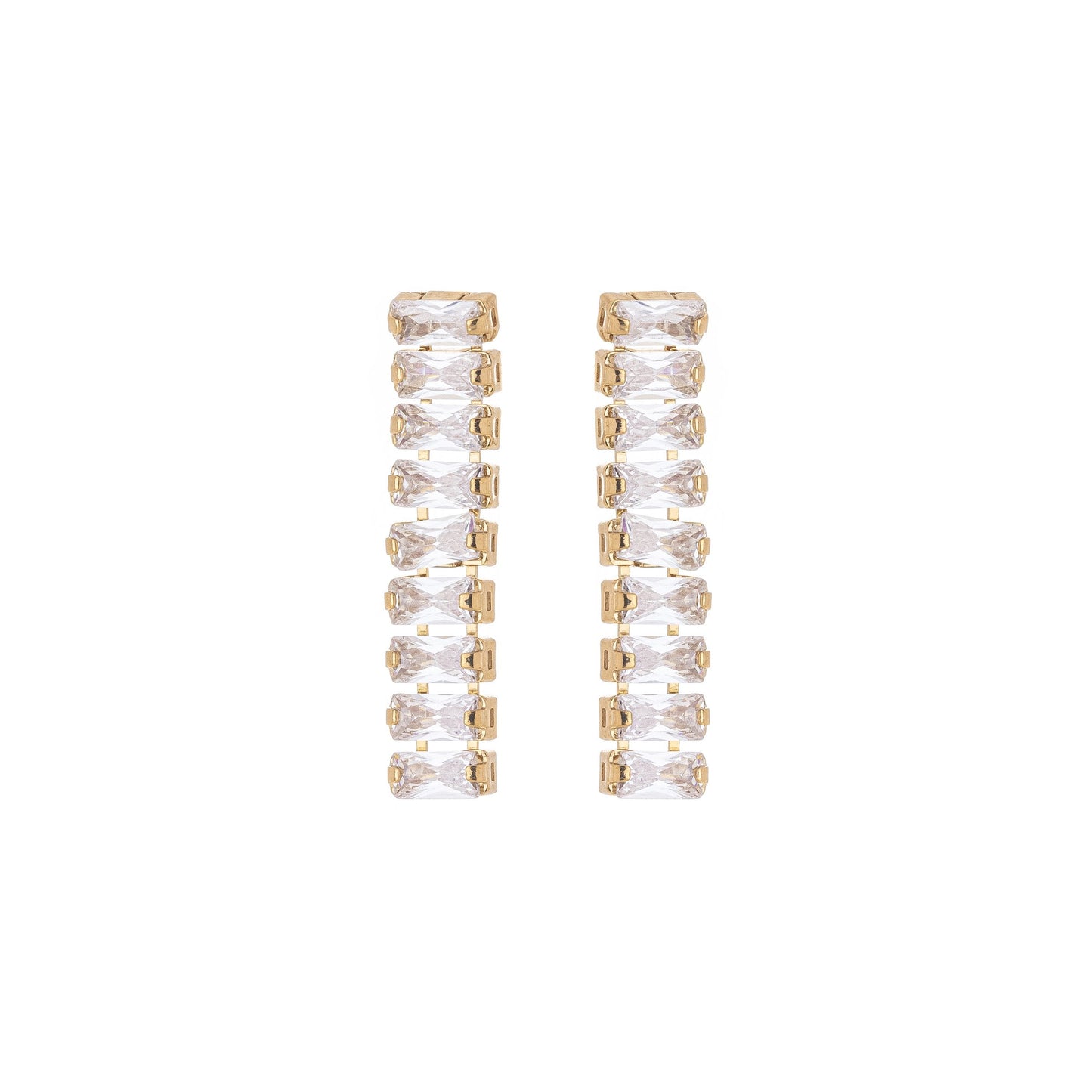 Brinco com zircônias banhado a ouro 18k - Biju & Cia.