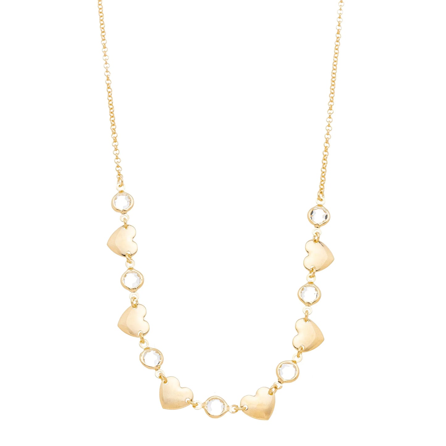 Choker corações e pedras banhada a ouro 18k - Biju & Cia.