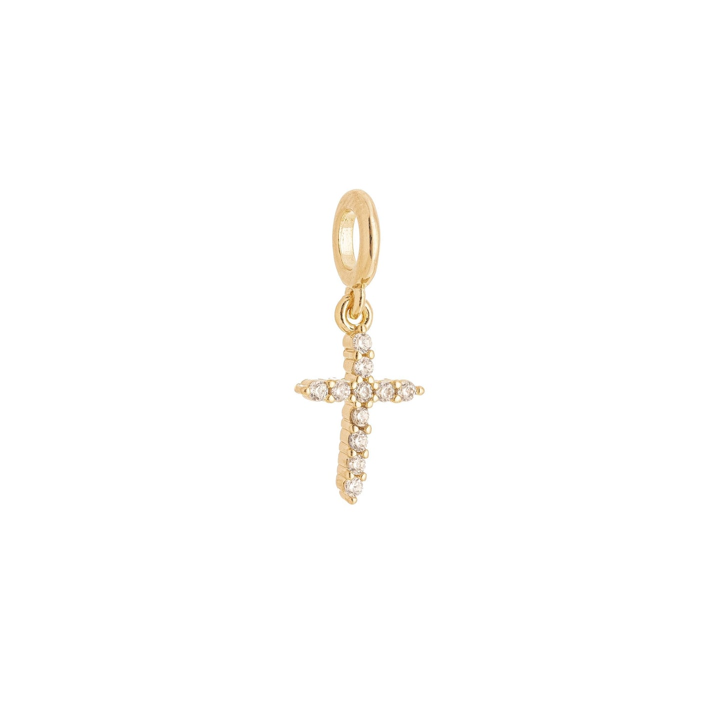 Berloque de cruz com zircônias banhado a ouro 18k - Biju & Cia.