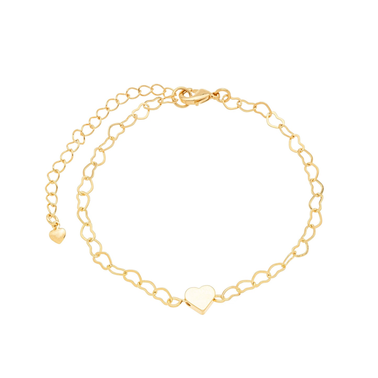 Pulseira com corações banhada a ouro 18k