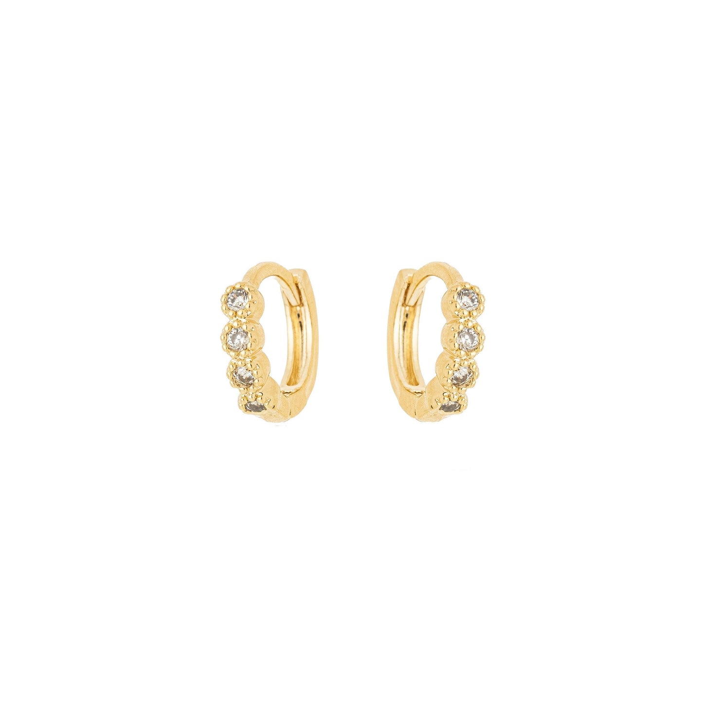 Argolinha articulada com zircônias banhada a ouro 18k - Biju & Cia.