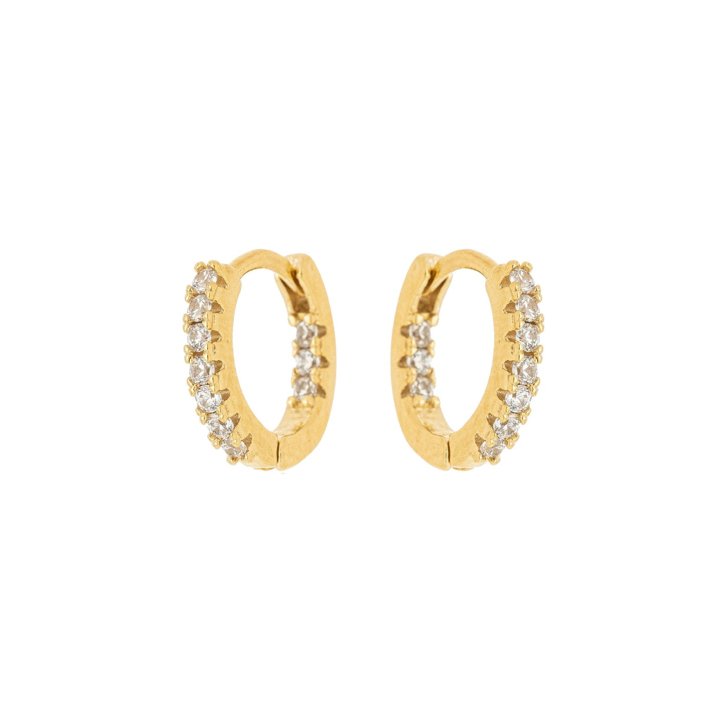 Argolinha com zircônias banhada a ouro 18k - Biju & Cia.