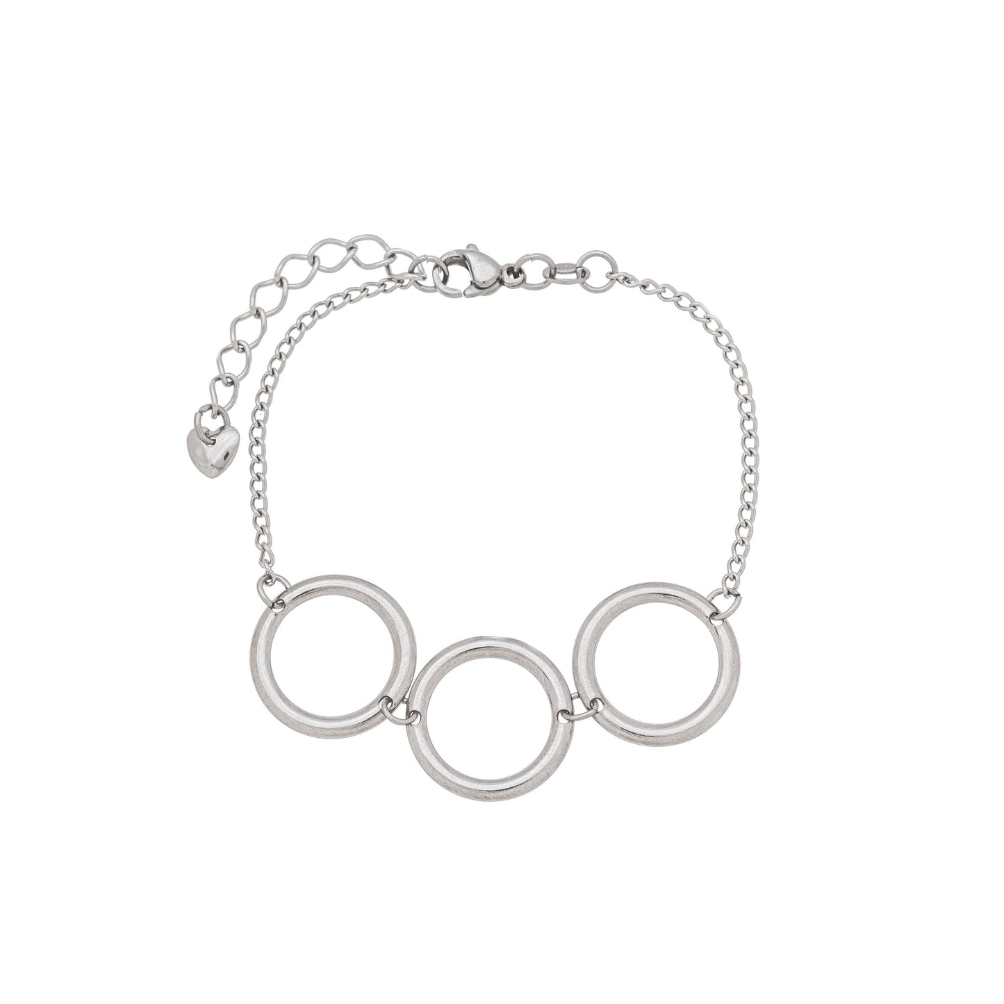 Pulseira círculos em aço inox - Biju & Cia.