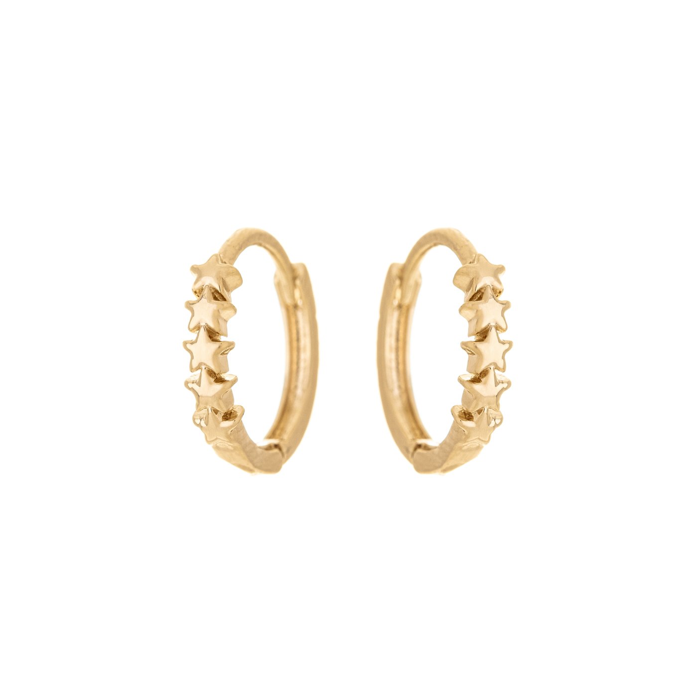 Argolinha articulada com estrelas banhada a ouro 18k
