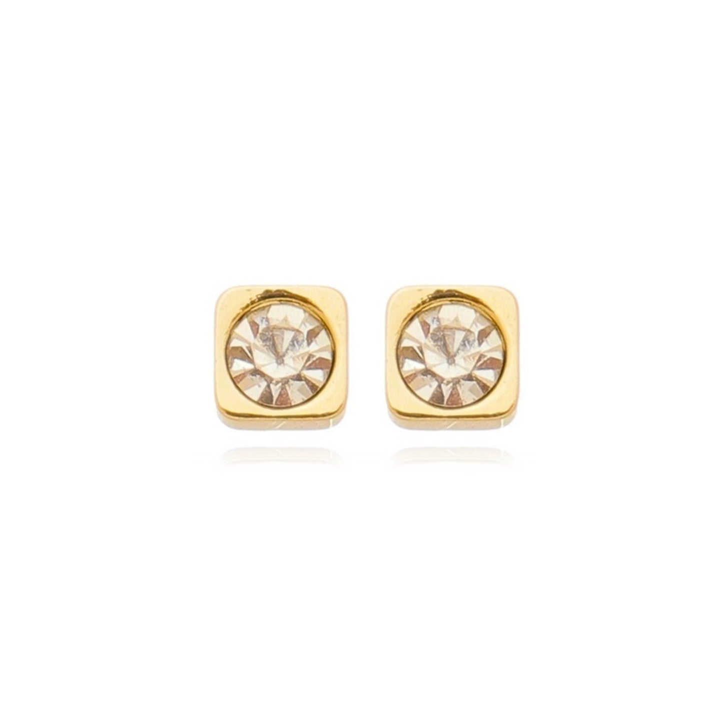 Brinco quadrado baby banhado a ouro 18k