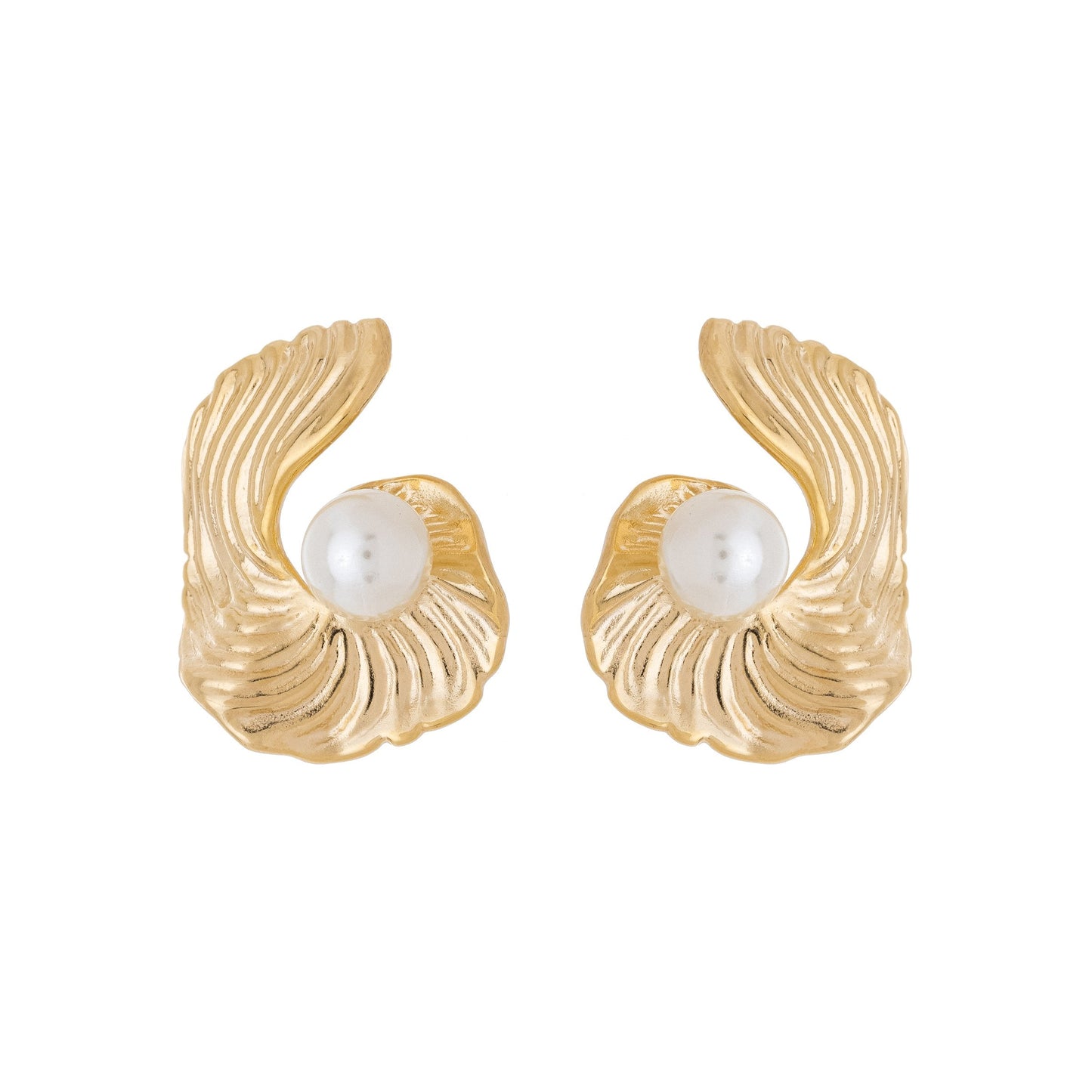 Brinco com pérola banhado a ouro 18k - Biju & Cia.
