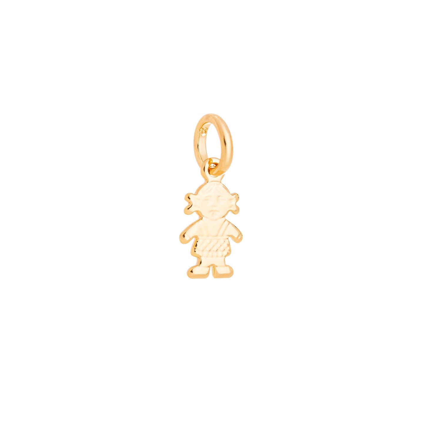 Pingente de menina com detalhe em ródio banhado a ouro 18k - Biju & Cia.