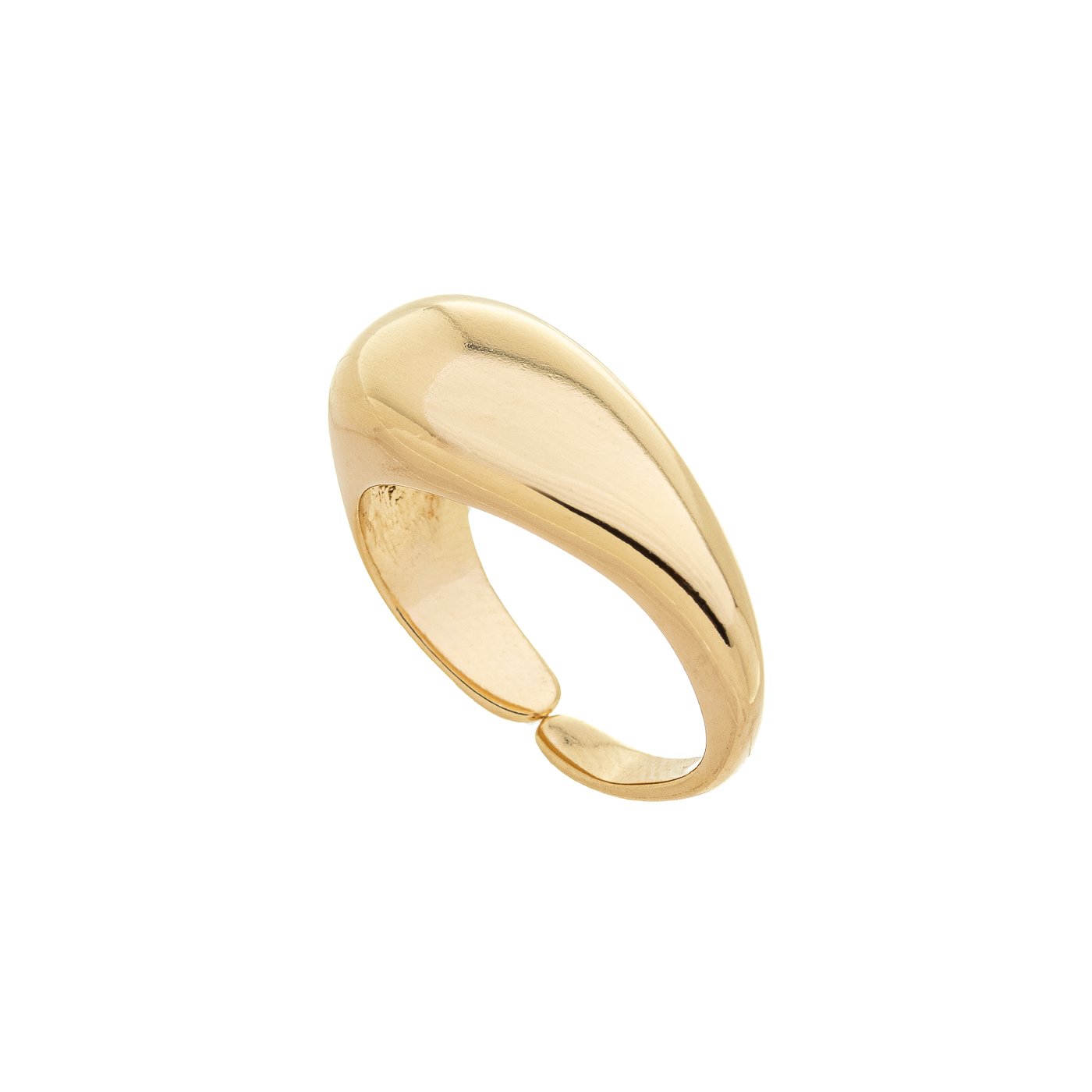 Anel liso ajustável banhado a ouro 18k