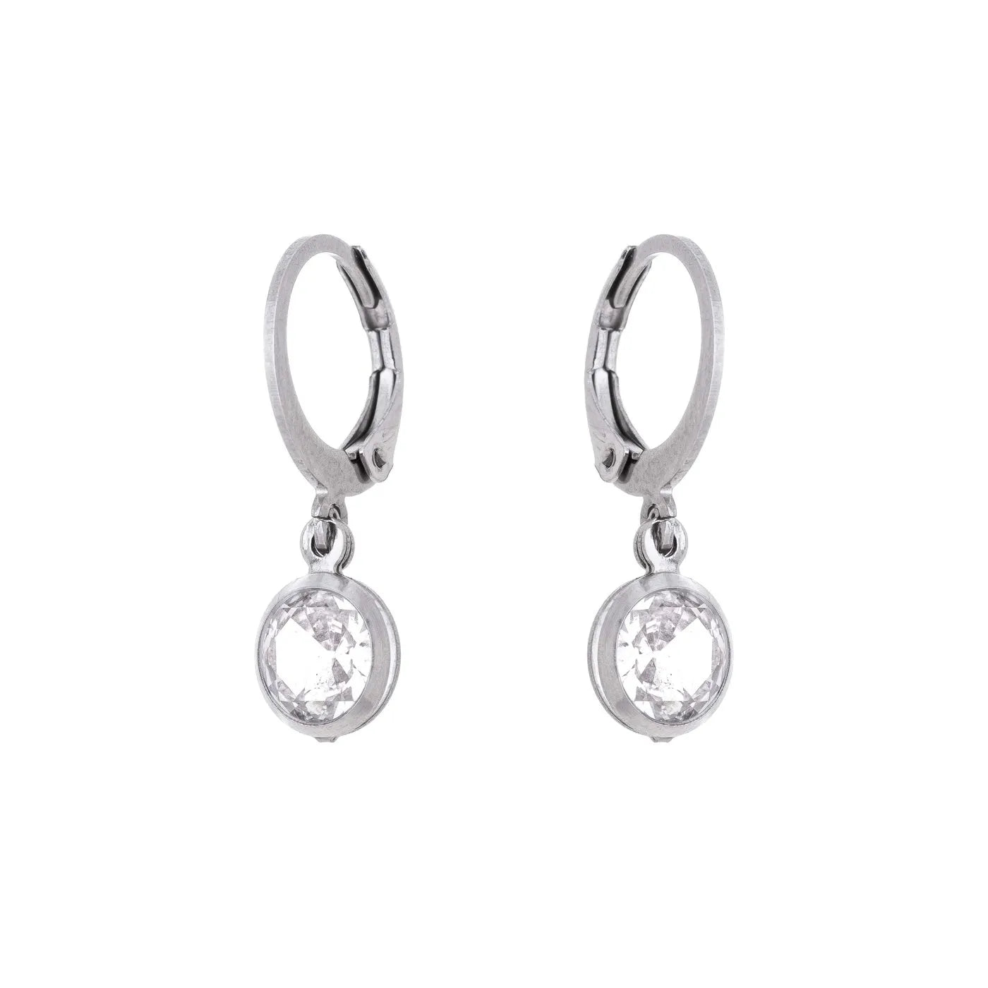 Argola com zircônia em aço inox - Biju & Cia.