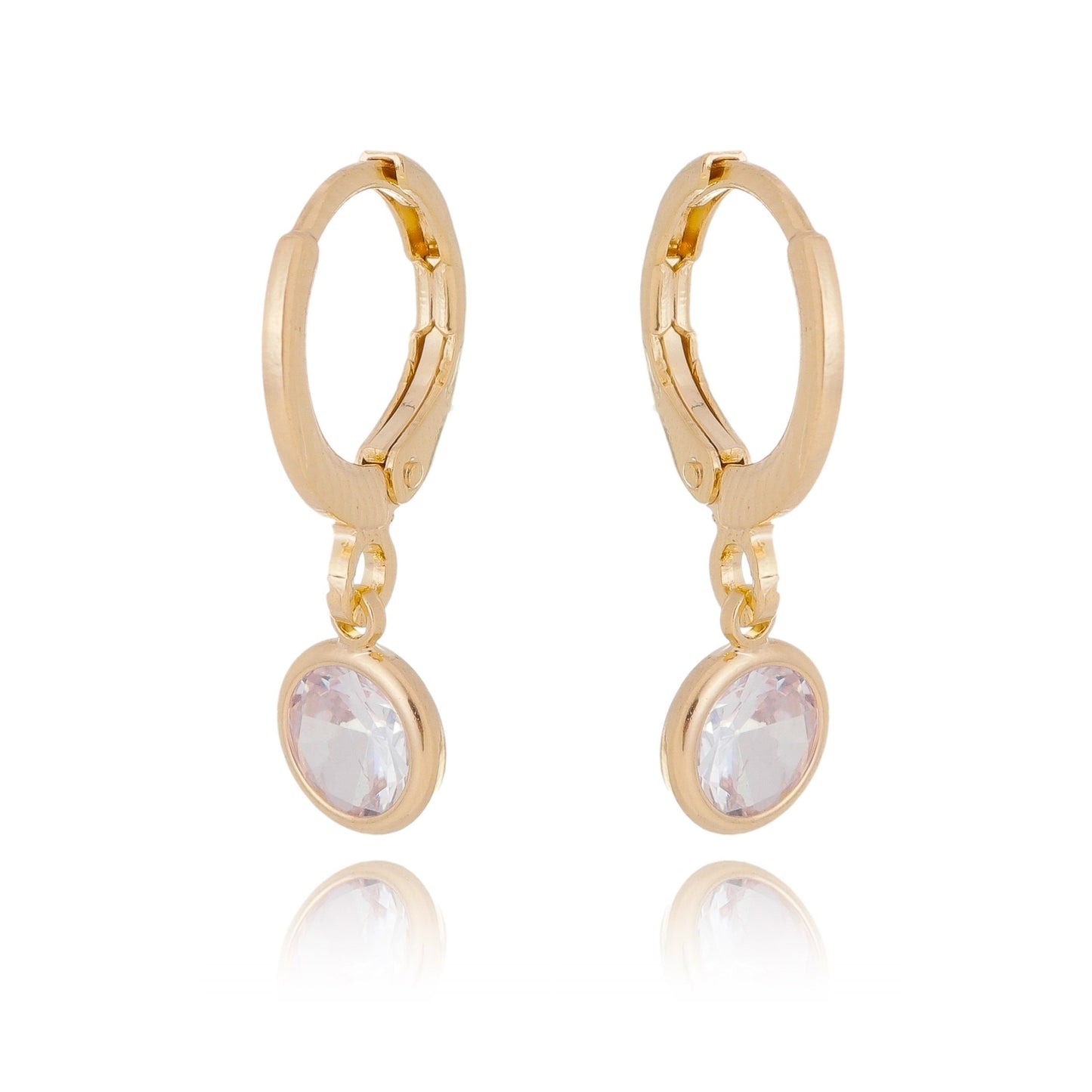 Argola com zircônia banhada a ouro 18k