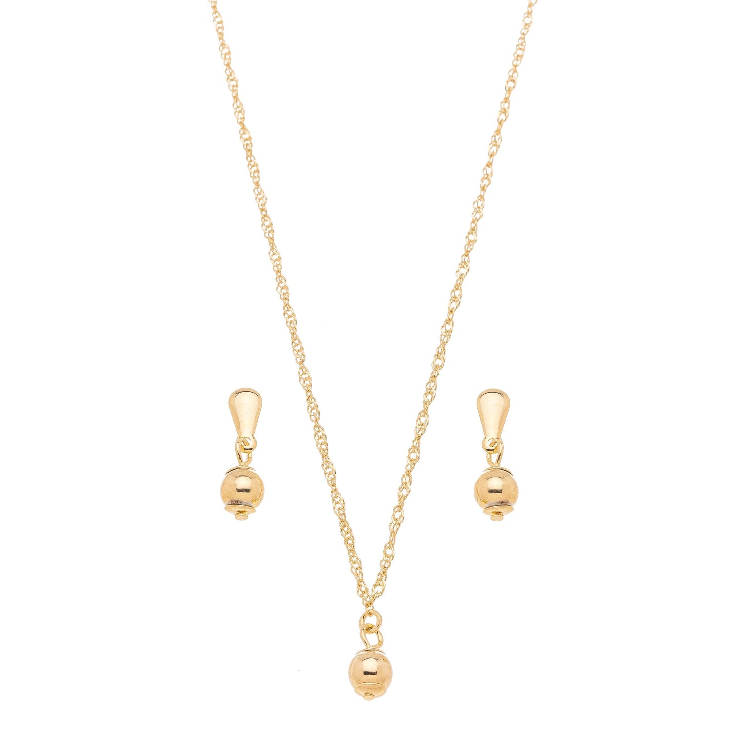 Conjunto de bola lisa banhada a ouro 18k - Biju & Cia.