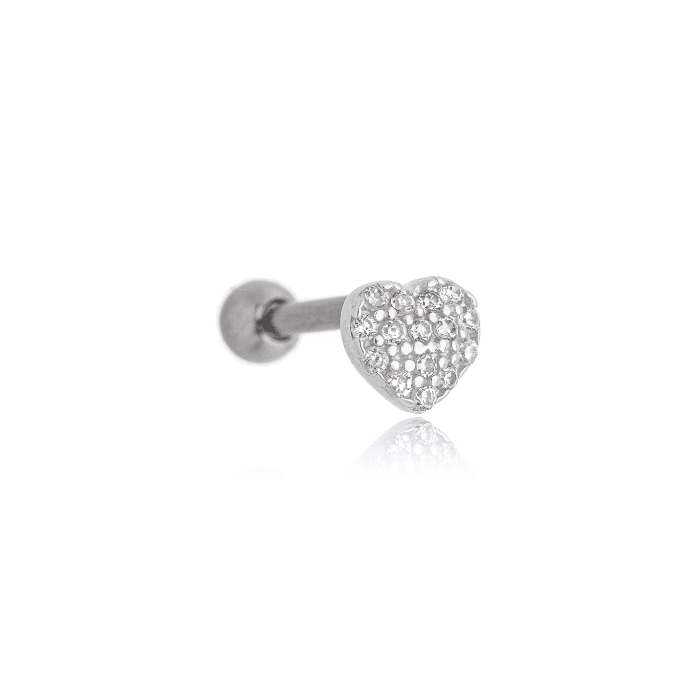 Piercing coração com zircônias em prata 925 - Biju & Cia.