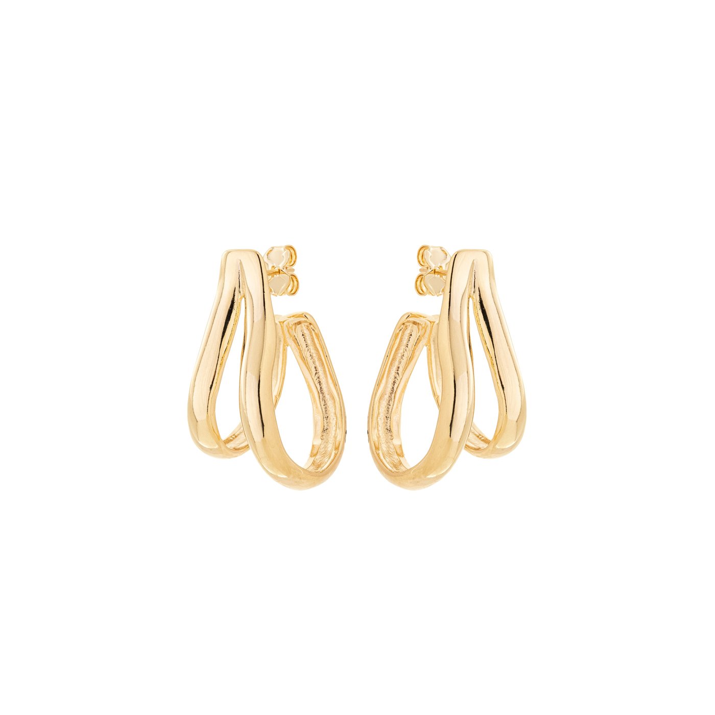 Argola dois fios banhada a ouro 18k - Biju & Cia.
