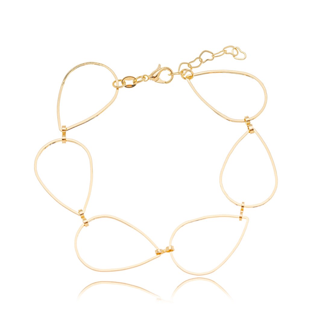 Pulseira gotas banhada a ouro 18k