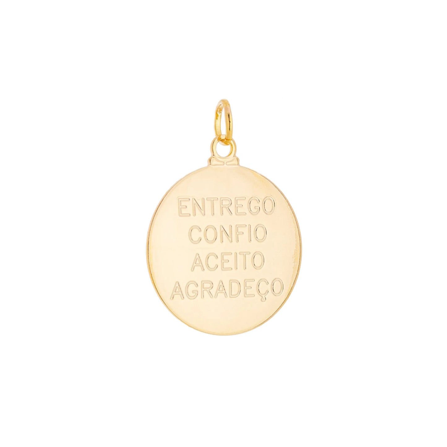Pingente entrego, confio, aceito e agradeço banhado a ouro 18k - Biju & Cia.