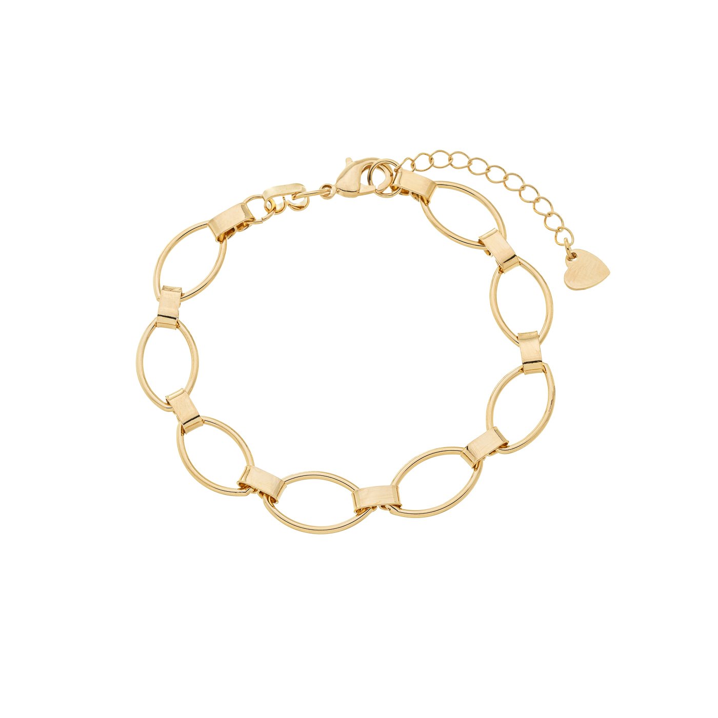Pulseira navetes vazados banhada a ouro 18k