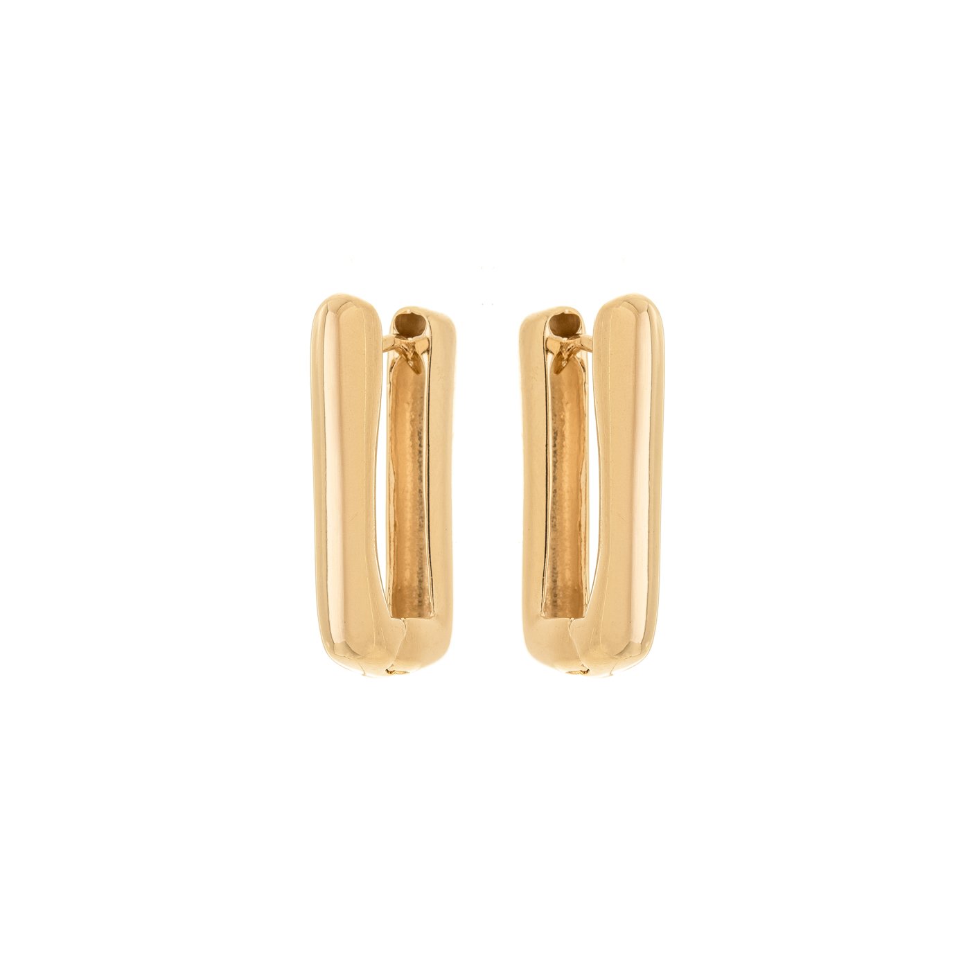 Argola retangular banhada a ouro 18k - Biju & Cia.