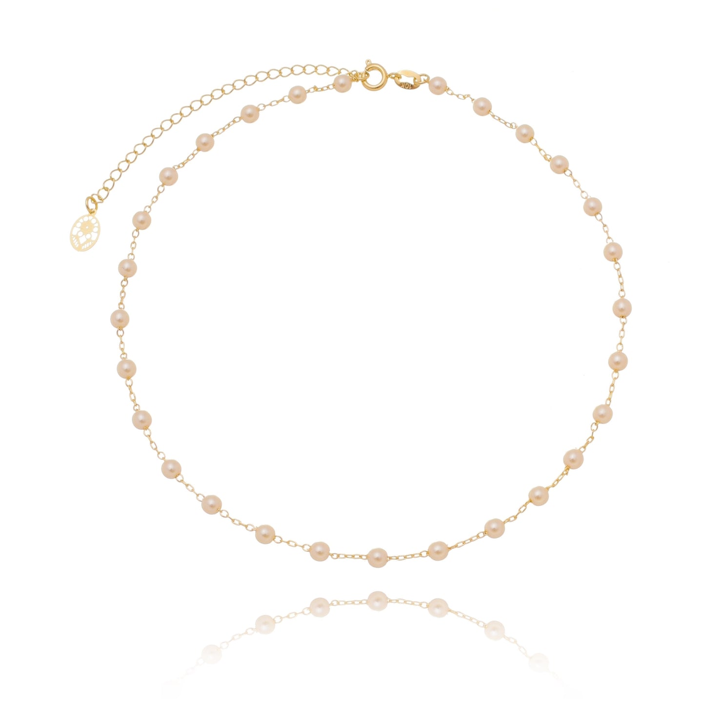 Gargantilha choker pérolas banhada a ouro 18k - Biju & Cia.