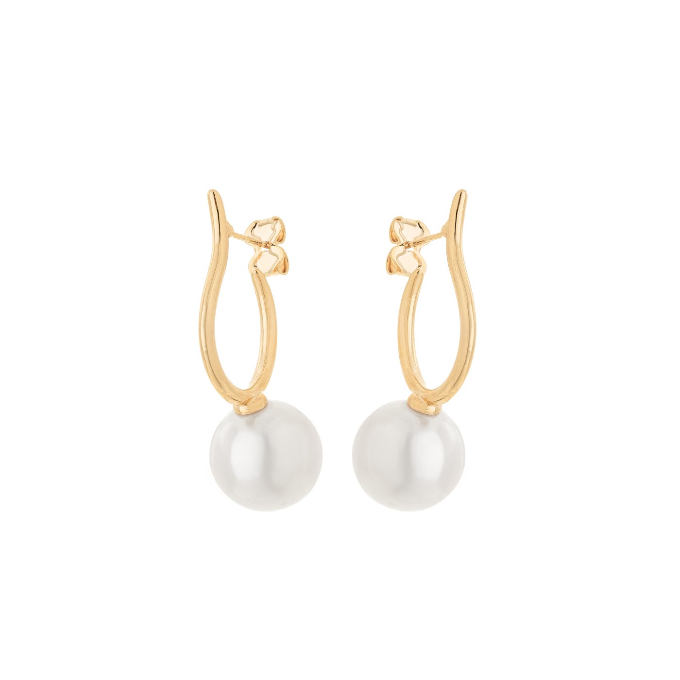 Brinco pérola banhado a ouro 18k - Biju & Cia.